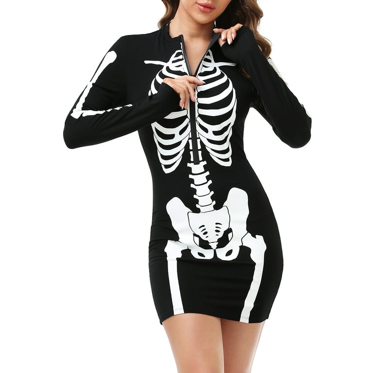 Skeleton Dress Black Costume for Women Skeleton Dress Black Costume for Women