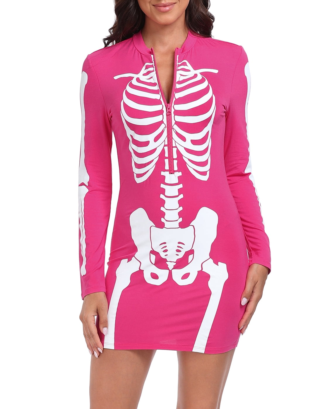 Skeleton Bleeding Heart Sequin Dress Ladies Costume