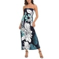 thumbnail image 1 of HDE Women's Strapless Maxi Dress Bohemian Sundress Floral 2X, 1 of 6