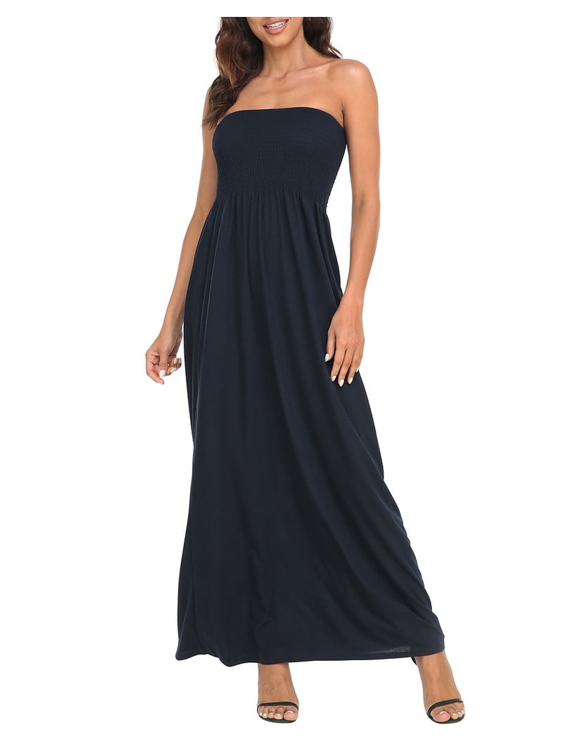 blue dress for baby girl Navy Blue Embroidered Maxi- Women's Boho Style Dresses- Mable Maxi Dress Small main image 0