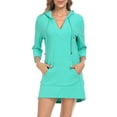 thumbnail image 1 of HDE Women's Terry Cloth Beach Cover Up Tunic Dress with Hood Turquoise - XL, 1 of 7