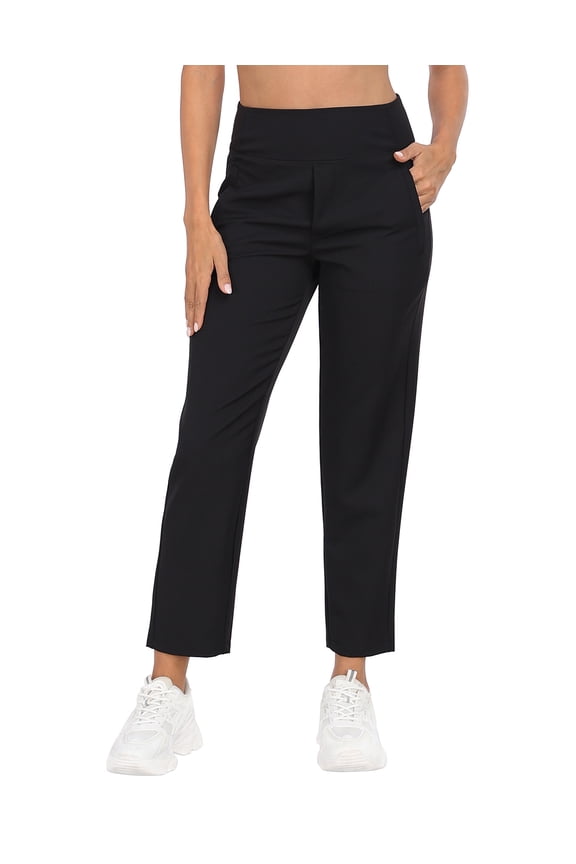 Women's Travel Pants High Waist Stretch Golf Pant with Pockets Black - 6