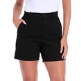 thumbnail image 1 of HDE Women's Twill Chino Shorts 5" Inseam Tailored High Waisted Stretch Short Black - S, 1 of 7