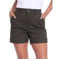 thumbnail image 1 of HDE Women's Twill Chino Shorts 5" Inseam Tailored High Waisted Stretch Short Charcoal Gray - L, 1 of 7