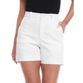 thumbnail image 1 of HDE Women's Twill Chino Shorts 5" Inseam Tailored High Waisted Stretch Short White - S, 1 of 7