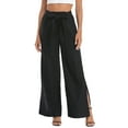 thumbnail image 1 of HDE Women's Wide Leg Linen Palazzo Pants with Pockets Black - XXL, 1 of 6