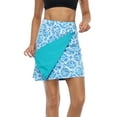 thumbnail image 1 of HDE Women's & Women's Plus Reversible Wrap Skirt Swim Coverup Blue Watercolor/Light Aqua Blue XS-S, 1 of 6