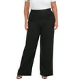 thumbnail image 1 of HDE Womens High Waisted Dress Pants Long Wide Leg Palazzo Trouser Tall S-Plus Black 2X, 1 of 6