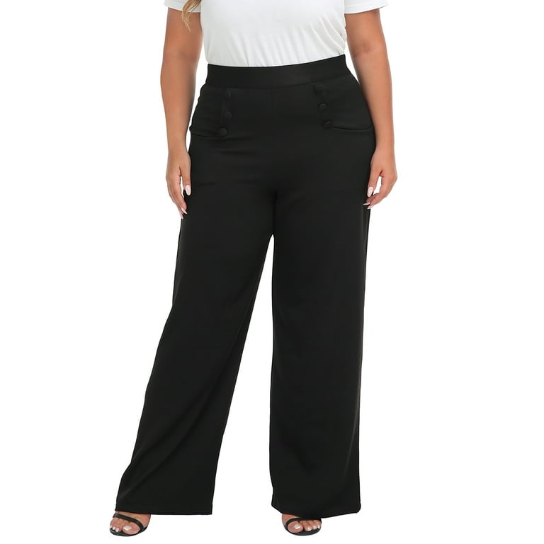 HDE Women's High Waisted Flowy Dress Pants, Wide Leg Palazzo HDE Women's High Waisted Flowy Dress Pants, Wide Leg Palazzo