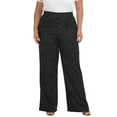 thumbnail image 1 of HDE Womens High Waisted Dress Pants Long Wide Leg Palazzo Trouser Tall S-Plus Black Polka Dot M, 1 of 6