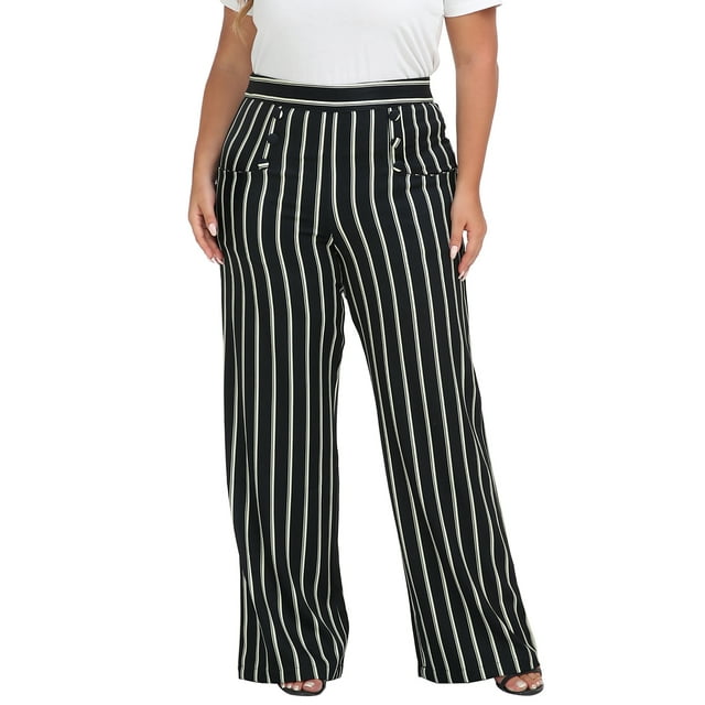 HDE Womens High Waisted Dress Pants Long Wide Leg Palazzo Trouser Tall