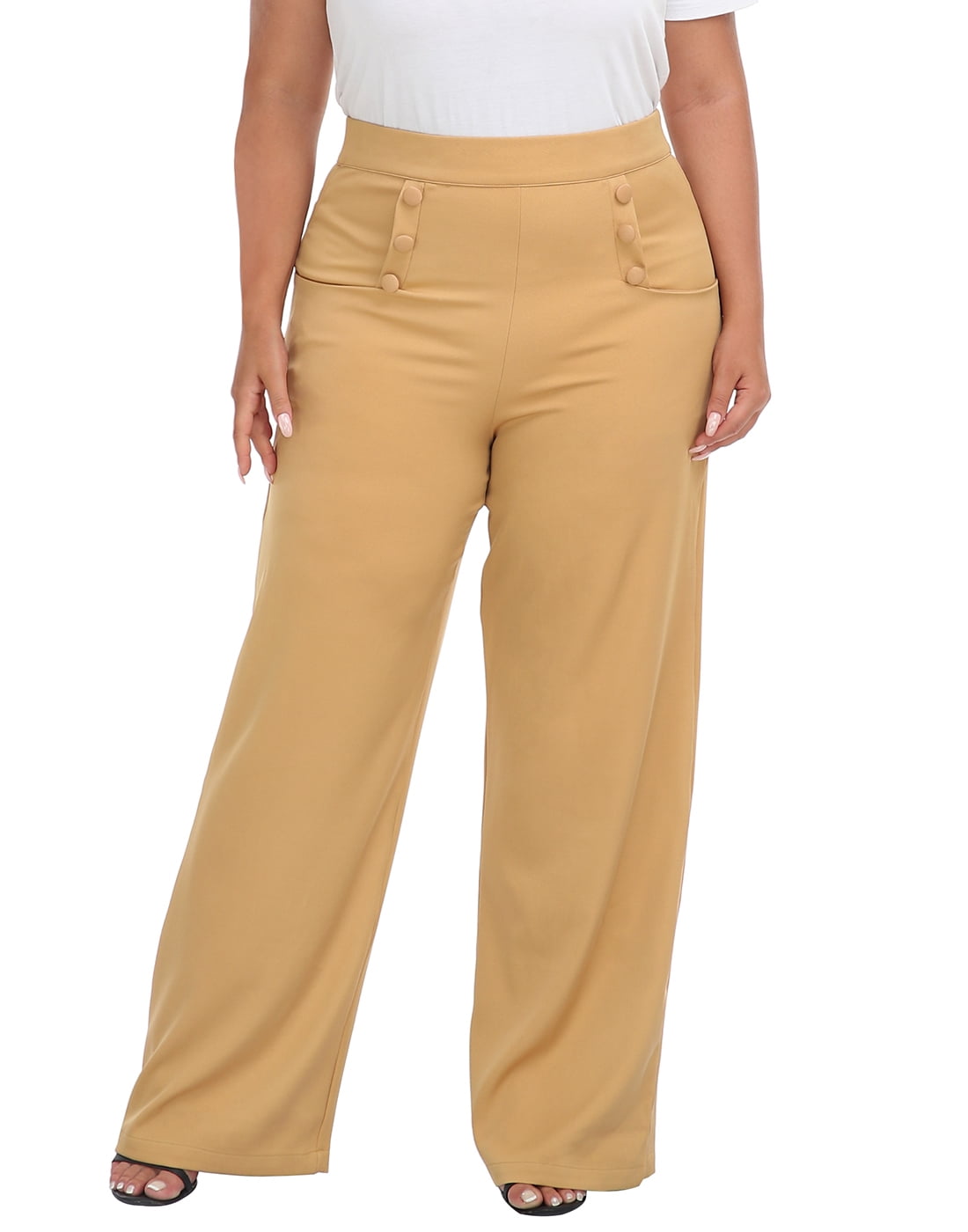 HDE Womens High Waisted Dress Pants Long Wide Leg Palazzo HDE Womens High Waisted Dress Pants Long Wide Leg Palazzo