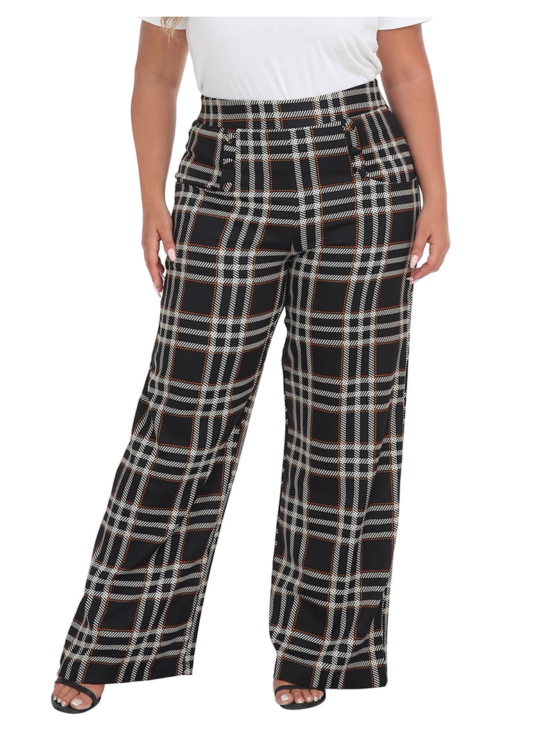 HDE Womens High Waisted Dress Pants Long Wide Leg Palazzo Trouser