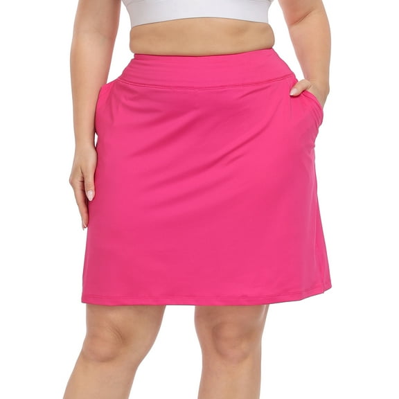 HDE Womens Plus Size Athletic Skort with Bike Shorts & Pockets Hot Pink 20