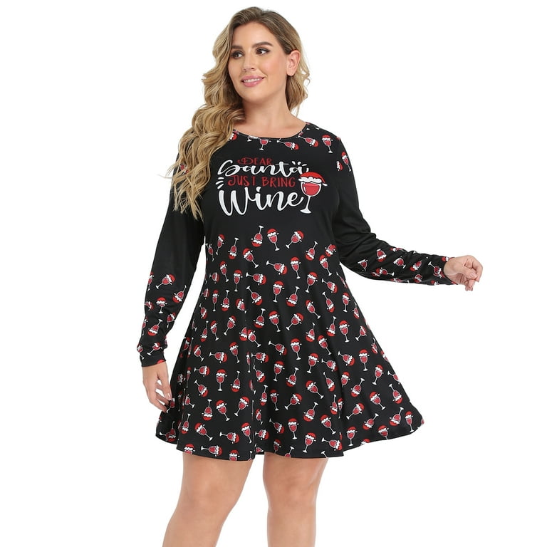 Christmas themed dresses plus 2025 size