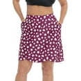 thumbnail image 1 of HDE Womens Plus Size Skort Skirt with Bike Shorts Active Golf Swim Skirt Pockets Burgundy Daisy 20 Plus, 1 of 6