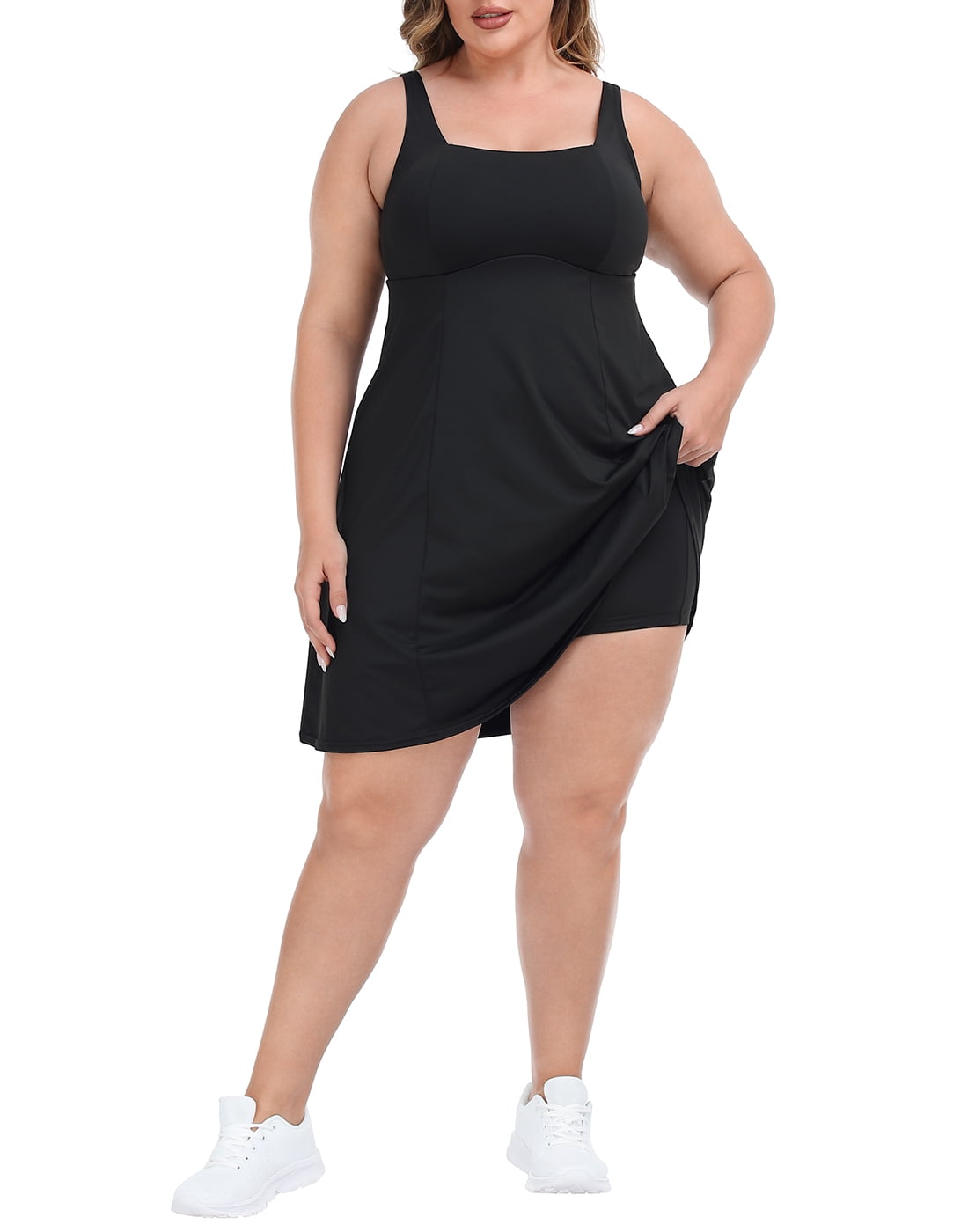 HDE Womens Plus Size Tennis Athletic Workout Dress with Builtin Shorts