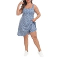 thumbnail image 1 of HDE Womens Plus Size Tennis Athletic Workout Dress with Built-in Shorts & Bra Navy Blue Floral - 26, 1 of 7