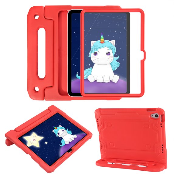 HDE iPad 10th Generation 10.9 inch Shockproof Case for Kids with Built-in Screen Protector Red
