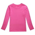 thumbnail image 1 of HDGB Girls Basic Long Sleeve Layering Tees, Cute Kids Crewneck Tshirt Spring Summer Solid Color Cotton Shirts, Casual Tops Tees for Boys Girls 5-14 Years, 1 of 4