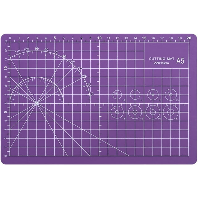 HDGSKBUA A5 SelfHealing PVC Cutting Mat, Double Sided, Gridded Rotary