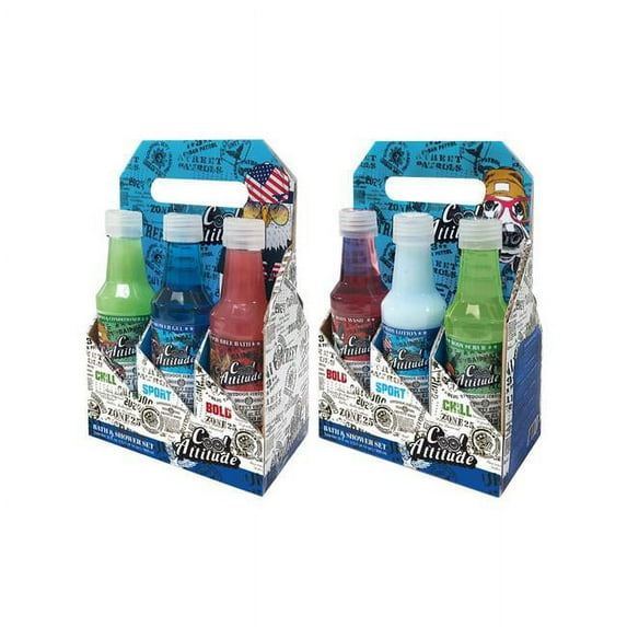 HDI 2342492 Cool Attitude Guys Bath & Shower Gift Set - Case of 8 - 6 Piece
