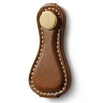 HDJNal 1 Piece Brown Leather Drawer Pulls Cabinet Handles Dresser Knobs Cabinet Door Handle, Leather Pulls for Furniture Dresser, Closet, Kitchen Cupboard