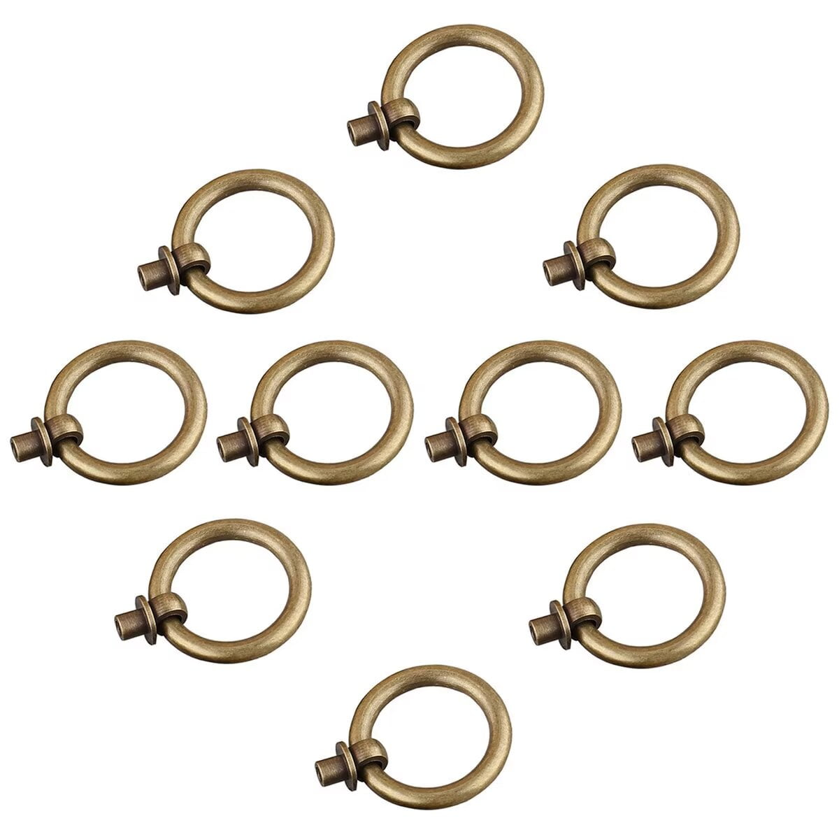 HDJNal 10 PCS 35mm Antique Brozne Drawer Pulls, Ring Pulls for Dresser ...