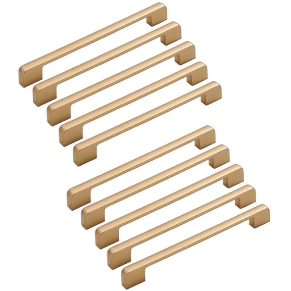 HDJNal 10 Pack 192mm Flat Sandy Gold Kitchen Bar Cabinet Handles Solid Dresser Drawer Knobs Furniture Drawer Pull Furniture Handles Simple Cabinet Hardware for Kitchen Cupboard