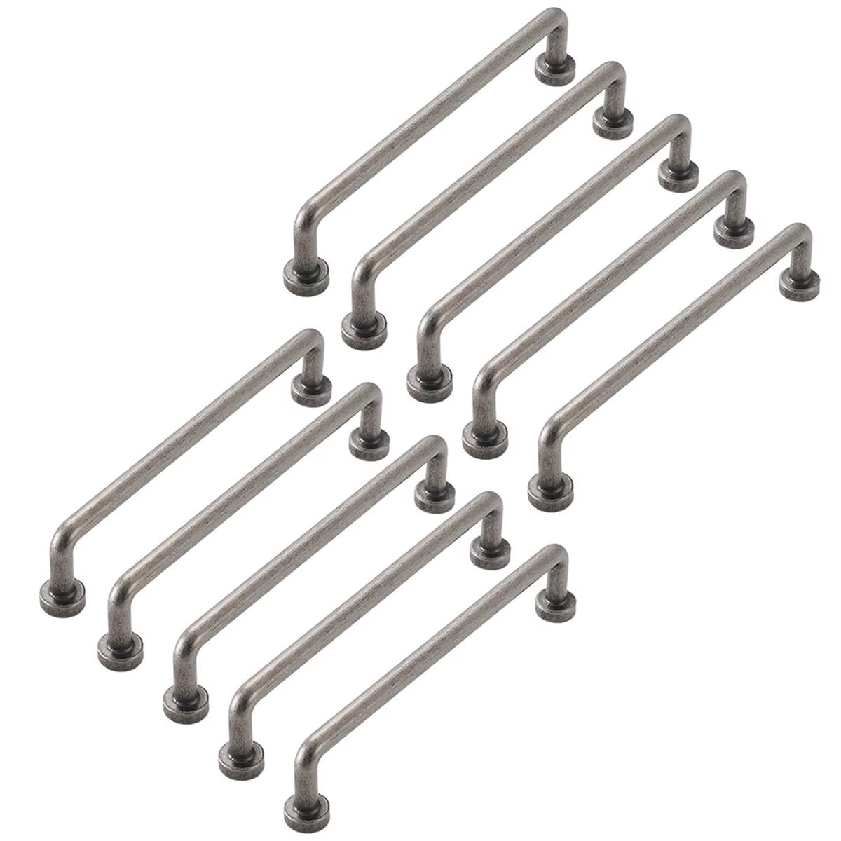 HDJNal 10 Pcs Antique Silver Cabinet Bar Pulls Vintage Drawer Handles Closet Classic Retro Cabinet Drawer Knobs Home Kitchen Improvement Hardware,CC 128mm
