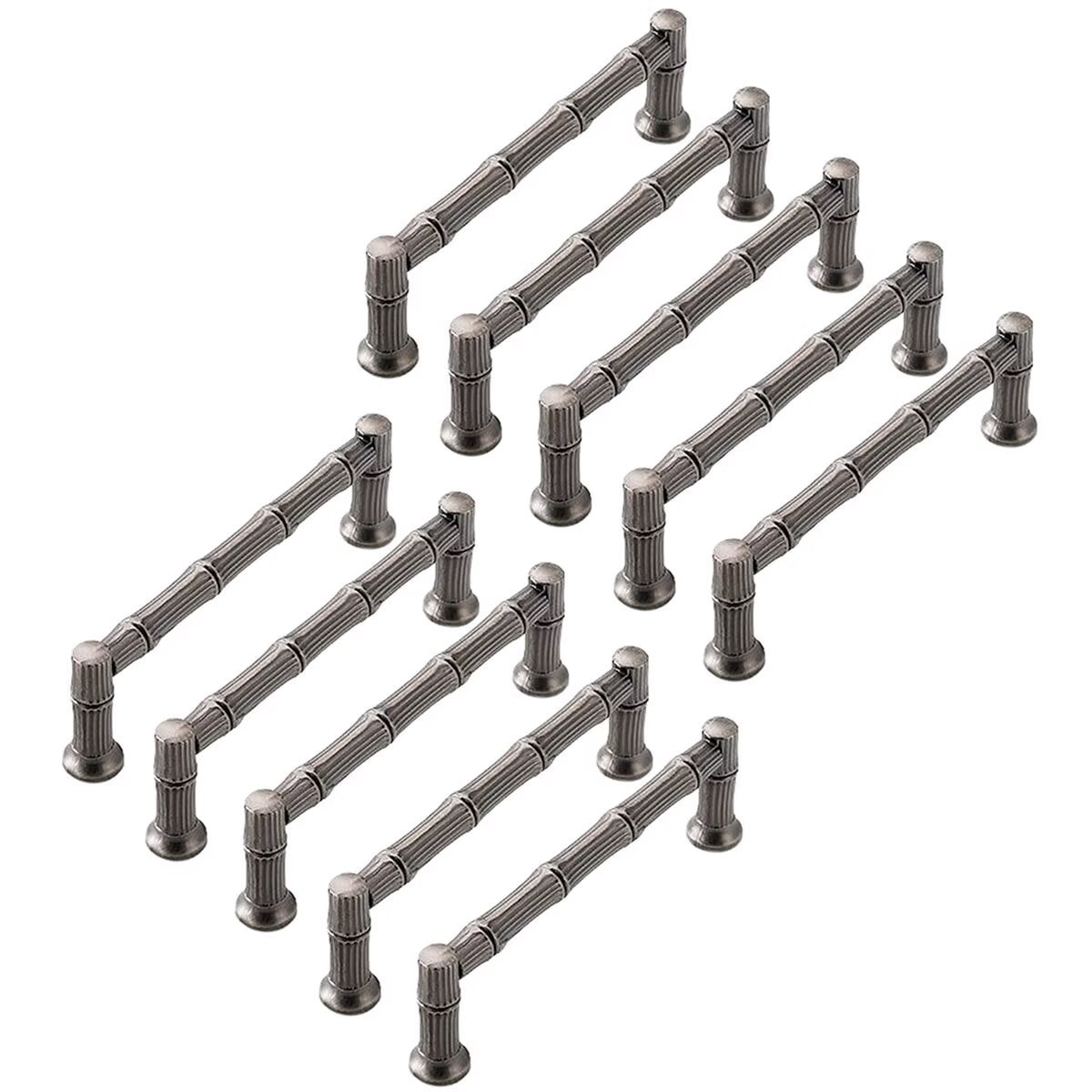 HDJNal 10 Pcs Antique Silver Cabinet Bar Pulls Vintage Drawer Handles Closet Classic Retro T Shape Cabinet Drawer Knobs Home Kitchen Improvement Hardware,CC 96mm ZuJie03F