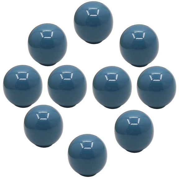 HDJNal 10 Pcs Vintage Blue Ceramic Door Drawer Handles, 33mm Round Drawer Knobs, Furniture Knobs, Door Knobs, Ball Shape Furniture Handles for Cupboards , Dresser , Kitchen, Children's Room