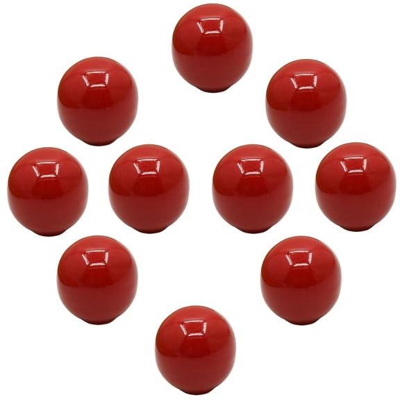 HDJNal 10 Pcs Vintage Red Ceramic Door Drawer Handles, 33mm Round Drawer Knobs, Furniture Knobs, Door Knobs, Ball Shape Furniture Handles for Cupboards , Dresser , Kitchen, Children's Room