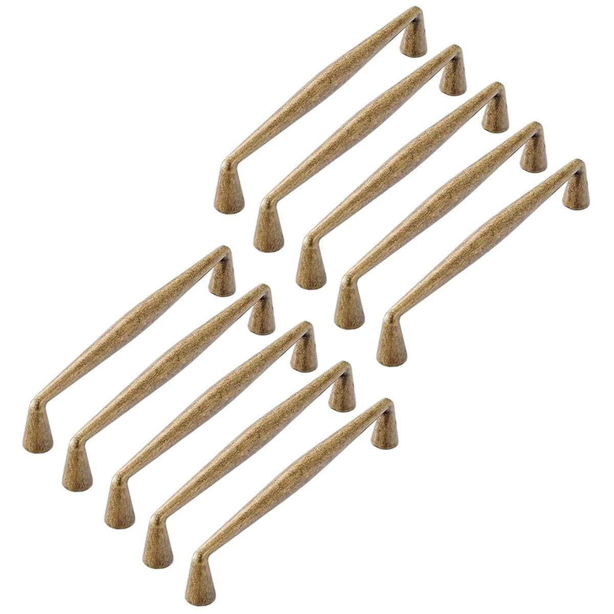 HDJNal 10 Pcs Vintage Retro Antique Brass Zinc Alloy Cabinet Handles - 5.03''(128mm) Hole Center Affordable Luxury Cabinet Pull Hardware for Bedroom, Kitchen
