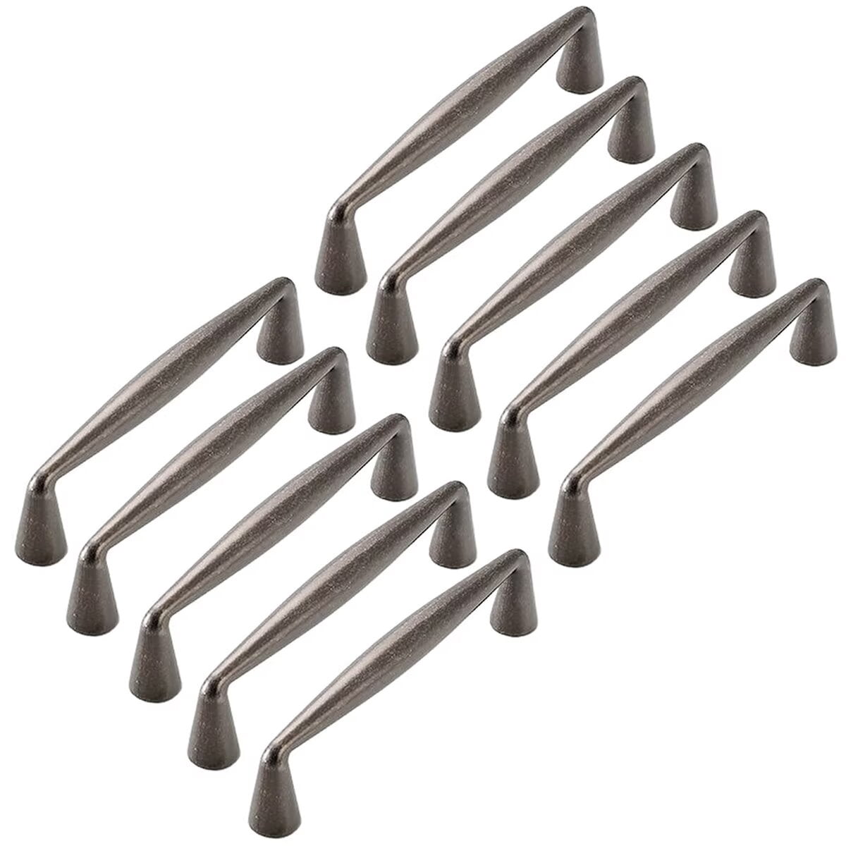 HDJNal 10 Pcs Vintage Retro Antique Silver Zinc Alloy Cabinet Handles - 3.78''(96mm) Hole Center Luxury Cabinet Pull Hardware for Bedroom, Kitchen,10 Pack