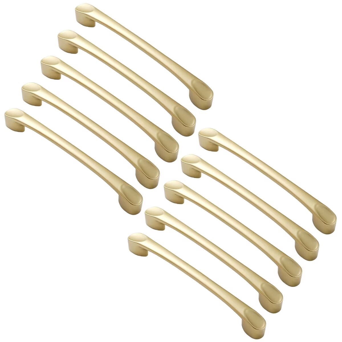 HDJNal 10Pcs Golden Cabinet Knobs, Aluminum Alloy Kitchen Cabinet Drawer Dresser Cupboard Bathroom Pulls Handles Hardware for Cabinet, Drawer,Wardrobe and Closets,128mm