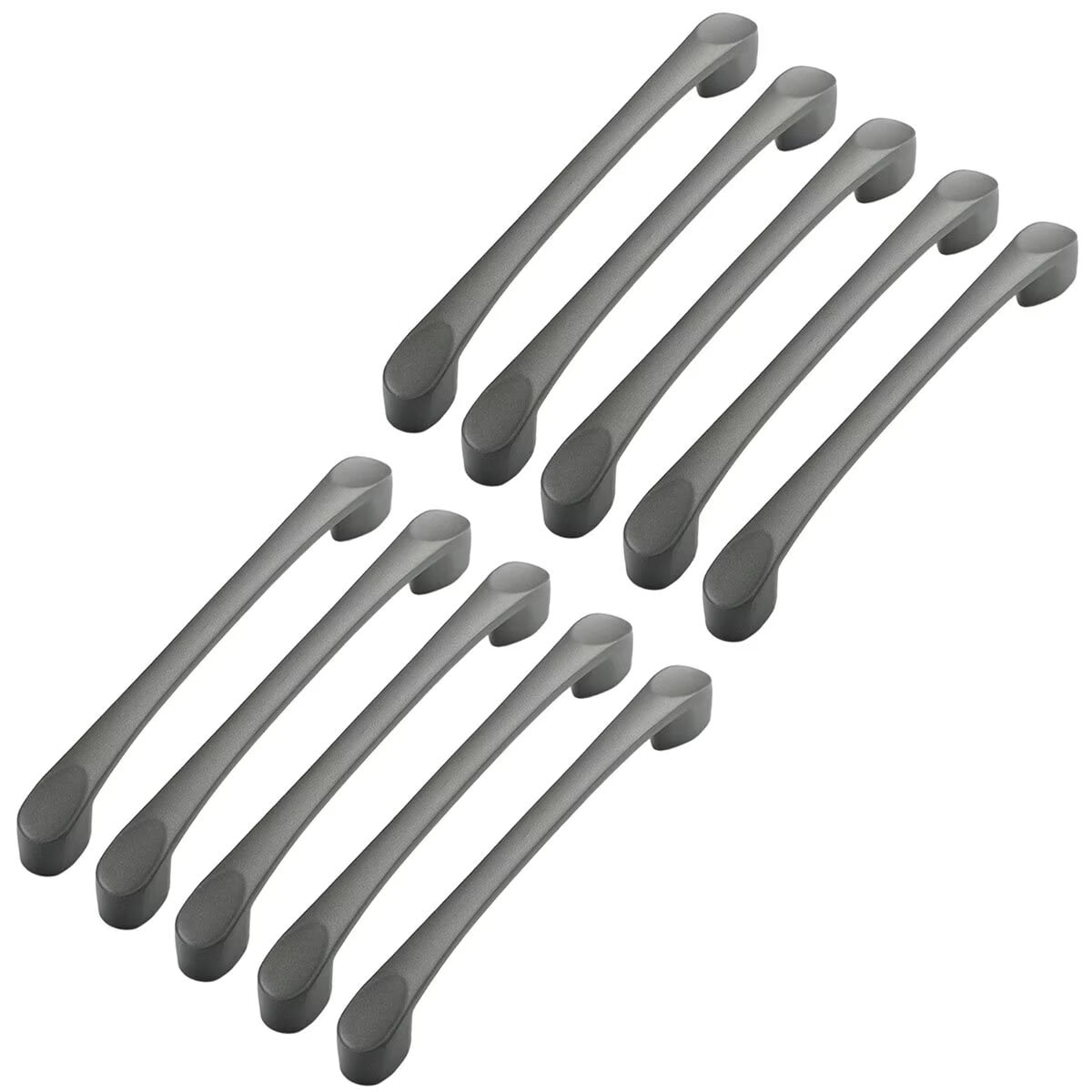 HDJNal 10Pcs Gray Cabinet Knobs, Aluminum Alloy Kitchen Cabinet Drawer Dresser Cupboard Bathroom Pulls Handles Hardware for Cabinet, Drawer,Wardrobe and Closets,128mm