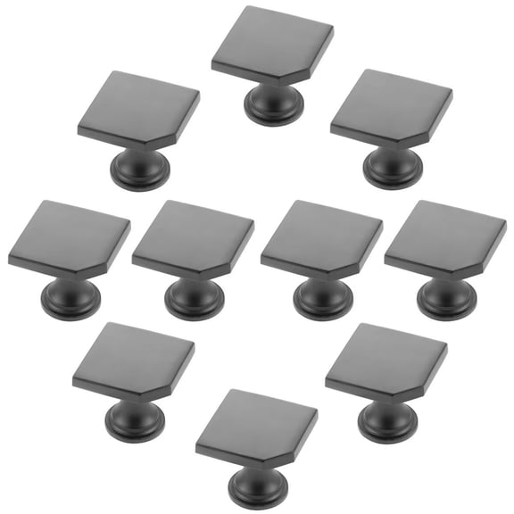 HDJNal 10Pcs Square Shape Furniture Handles | Classic Zinc Alloy Cabinet Knobs | Black Drawer Pulls Ideal for Any Home, Kitchen or Office | 6 Colors Available