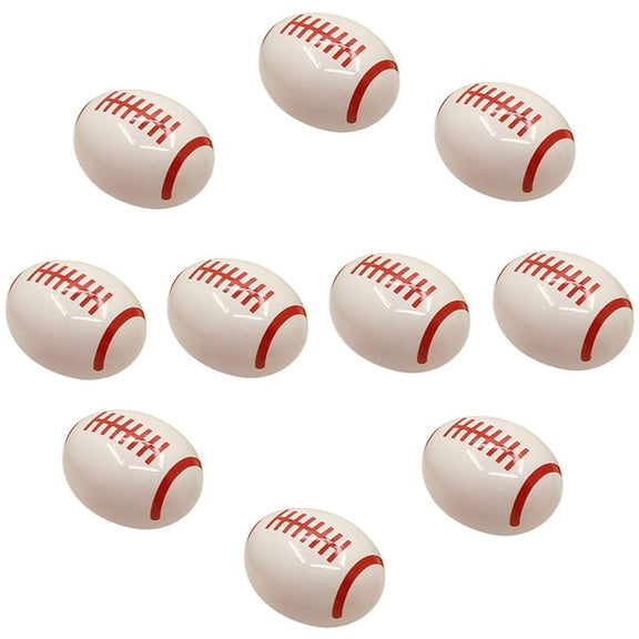 HDJNal 10Pcs White Rugby Oval Cabinet Pull Knobs ,43 mm/1.69 Inch Decorative Drawer Handle for Kids Room, Sports-Themed Nursery or Game Room, Ceramic Pull Knob for Dresser, Cabinet, Cupboard