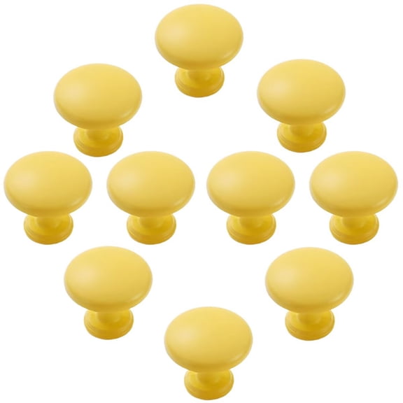 HDJNal 10Pcs Yellow Cabinet Knobs, Aluminum Alloy Kitchen Cabinet Drawer Dresser Cupboard Bathroom Pulls Handles Hardware for Cabinet, Drawer,Wardrobe and Closets