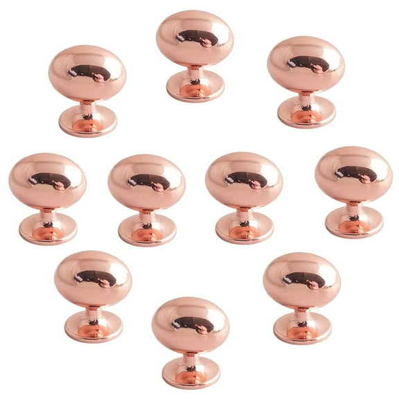 HDJNal 10Pcs Zinc Alloy Cabinet Knobs, 29mm Cute Pigeon Eggs Rose Gold Drawer Knobs Ball Dresser Knob Pull Handles with Screws for Cupboard, Wardrobe, Kitchen, Bedroom, Door