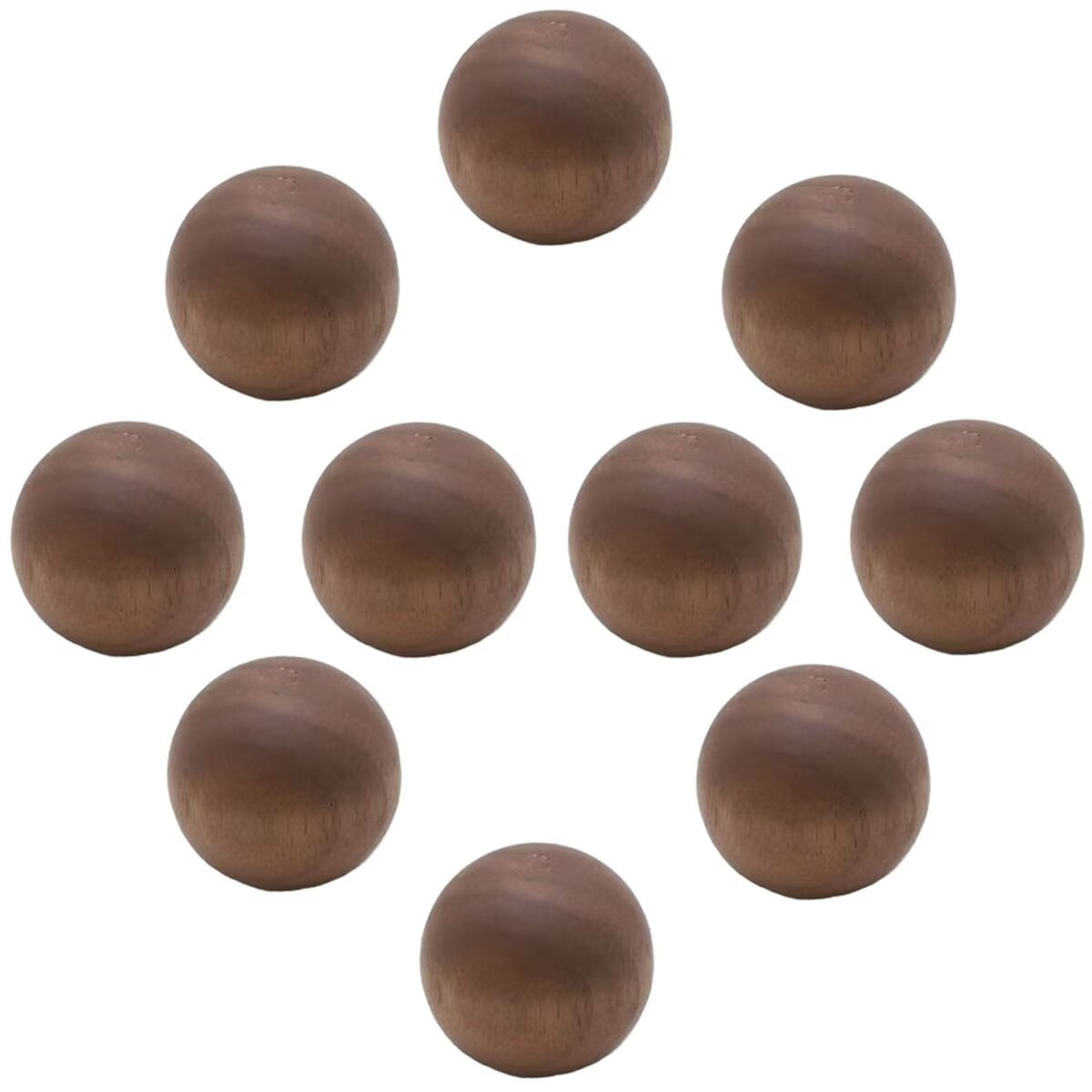 HDJNal 10pcs 40mm Walnut Wooden Ball Shape Handles, Cupboard Handles, Door Knobs Drawer Handles Cabinet Drawer Cupboard Kitchen Wood Pull Handle Wardrobe Door Handles