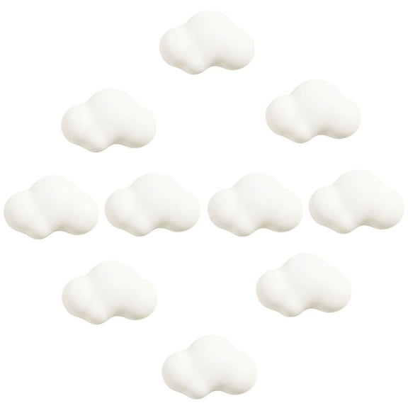 HDJNal 10pcs Cute Glossy Ceramic Knobs Door Pull Knob Cabinet Cloud Ceramic Drawer Cupboard Kitchen Dresser Kids Child Pulls Wardrobe Handles,White Pull Handles for Home Decorating