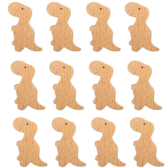 HDJNal 12pcs Wooden Dinosaur Cabinet Knobs Decorative Wood Dresser Knobs Natural Wild Animal Drawer Pulls with Screws Wood Animals Drawer Knobs Kids Suitable for Cabinets Furniture