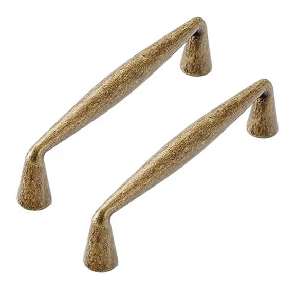 HDJNal 2 Pack 96mm Kitchen Cabinet Handles,Antique Brass Cabinet Pulls Furniture Cabinet Hardware for Cupboard Drawer Pulls