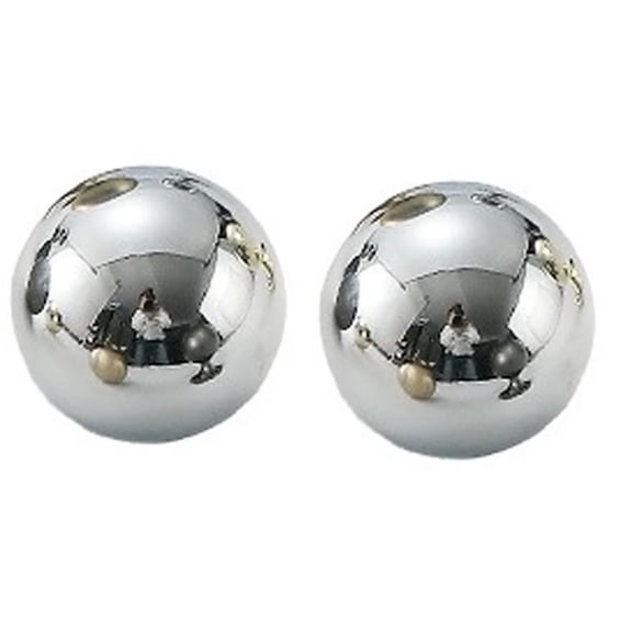 HDJNal 2 Pcs Cute Ball Shape Knobs with Screws - 25mm Diameter - Round Vintage Zinc alloy Pull Handles for Home & Office Furniture - Kitchen Cabinet, Drawers & Cupboard Doors,Bright Chromium