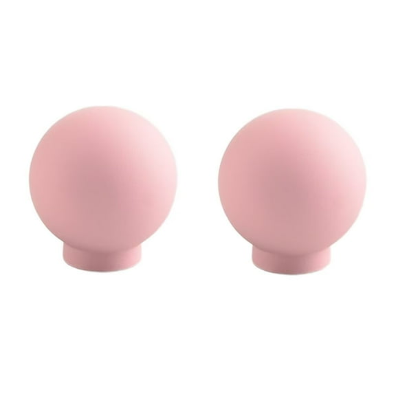 HDJNal 2 pcs (a Pair) 24mm Pink Drawer Pulls Ball Shape Cabinet Pull Handles Semicircle Knobs with Screws Great for Wardrobe Cupboard Bedroom Furniture Door