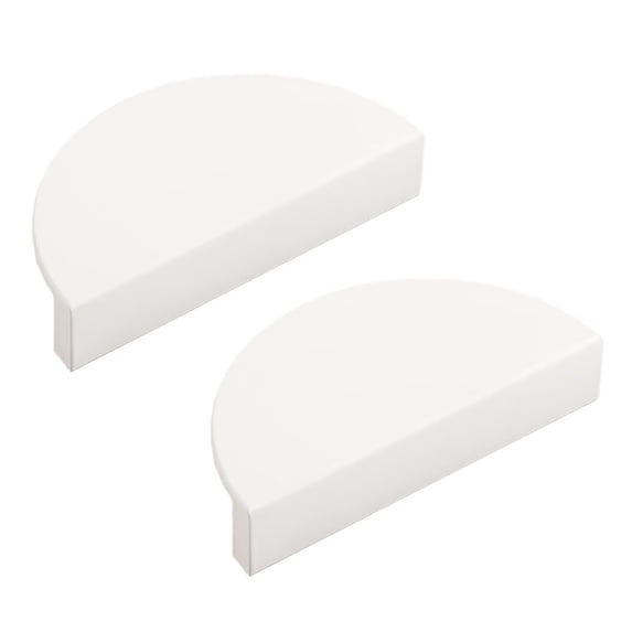 HDJNal 2 pcs (a Pair) White Drawer Pulls Half Moon Cabinet Pull Handles Semicircle Knobs with Screws Great for Wardrobe Cupboard Bedroom Furniture Door,Length 74mm- CC: 64mm