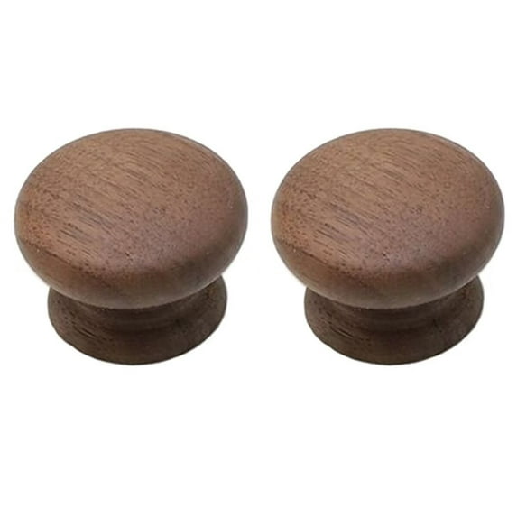HDJNal 2PCS Walnut Wooden Mushroom Drawer Knobs , 35mm Natural Wooden Door Knobs, Vintage, Shabby Chic, Interior Furniture, Cabinet Cupboard Drawers Pulls Handles