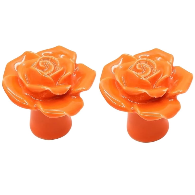 orange dresser knobs Zernmiarder Orange Pumpkin Knobs 12 Pack Ceramic Cabinet Knobs Vintage Drawer Pulls - Antique Dresser Pulls with Screws for Closet Drawer Cupboard Cabinet and DIY Home Project